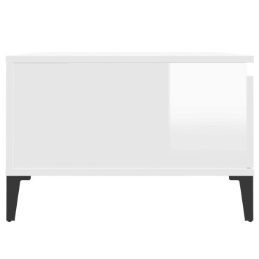 vidaXL Τραπεζάκι Σαλονιού Γυαλ. Λευκό 55x55x36,5cm Επεξεργ. Ξύλο 1 τεμ.