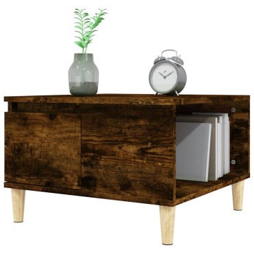 vidaXL Τραπεζάκι Σαλονιού Καπνιστή Δρυς 55x55x36,5cm Επεξεργασμ. Ξύλο 1 τεμ.