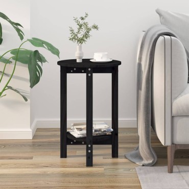vidaXL Τραπεζάκι Σαλονιού Μαύρο 40x60cm από Μασίφ Ξύλο Πεύκου 1 τεμ.