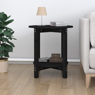 vidaXL Τραπεζάκι Σαλονιού Μαύρο 55x60cm από Μασίφ Ξύλο Πεύκου 1 τεμ.