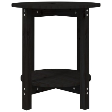 vidaXL Τραπεζάκι Σαλονιού Μαύρο 55x60cm από Μασίφ Ξύλο Πεύκου 1 τεμ.