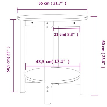 vidaXL Τραπεζάκι Σαλονιού Μαύρο 55x60cm από Μασίφ Ξύλο Πεύκου 1 τεμ.