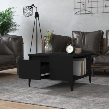vidaXL Τραπεζάκι Σαλονιού Μαύρο 55x55x36,5cm από Επεξεργασμένο Ξύλο 1 τεμ.