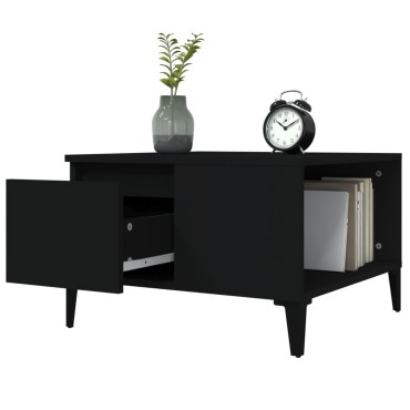 vidaXL Τραπεζάκι Σαλονιού Μαύρο 55x55x36,5cm από Επεξεργασμένο Ξύλο 1 τεμ.