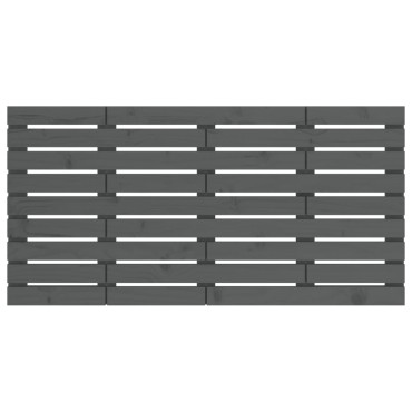 vidaXL Κεφαλάρι Τοίχου Γκρι 126x3x63cm από Μασίφ Ξύλο Πεύκου 1 τεμ.