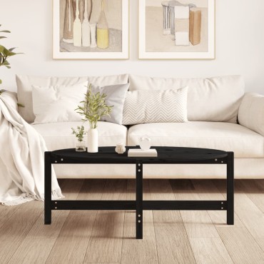 vidaXL Τραπεζάκι Σαλονιού Μαύρο 118x63x45cm από Μασίφ Ξύλο Πεύκου 1 τεμ.