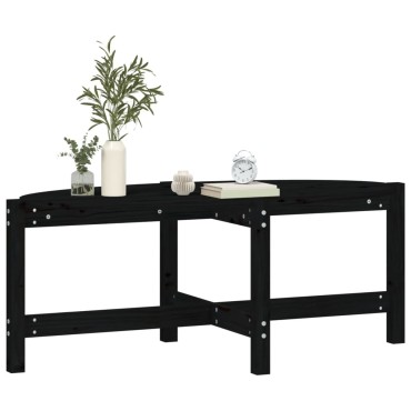 vidaXL Τραπεζάκι Σαλονιού Μαύρο 118x63x45cm από Μασίφ Ξύλο Πεύκου 1 τεμ.
