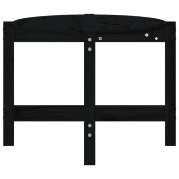 vidaXL Τραπεζάκι Σαλονιού Μαύρο 118x63x45cm από Μασίφ Ξύλο Πεύκου 1 τεμ.