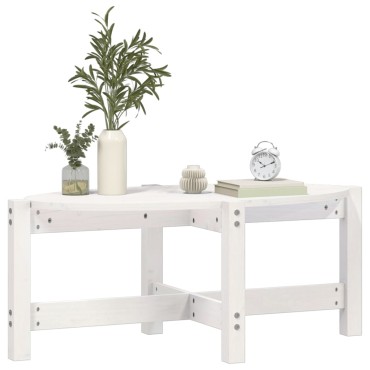 vidaXL Τραπεζάκι Σαλονιού Λευκό 87x48x35cm από Μασίφ Ξύλο Πεύκου 1 τεμ.