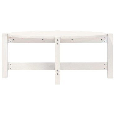 vidaXL Τραπεζάκι Σαλονιού Λευκό 87x48x35cm από Μασίφ Ξύλο Πεύκου 1 τεμ.