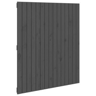 vidaXL Κεφαλάρι Τοίχου Γκρι 95,5x3x110cm από Μασίφ Ξύλο Πεύκου 1 τεμ.