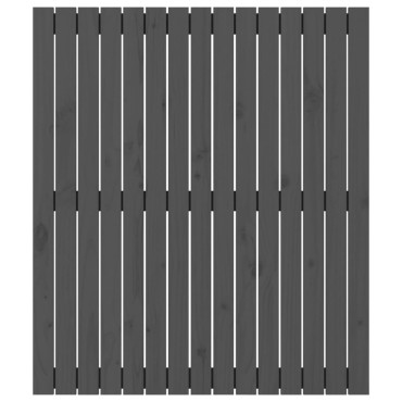vidaXL Κεφαλάρι Τοίχου Γκρι 95,5x3x110cm από Μασίφ Ξύλο Πεύκου 1 τεμ.