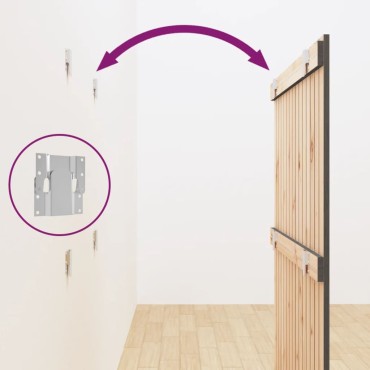 vidaXL Κεφαλάρι Τοίχου Γκρι 95,5x3x110cm από Μασίφ Ξύλο Πεύκου 1 τεμ.