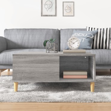 vidaXL Τραπεζάκι Σαλονιού Γκρι Sonoma 80x80x36,5cm Επεξεργασμένο Ξύλο 1 τεμ.