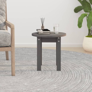 vidaXL Τραπεζάκι Σαλονιού Γκρι 35x35cm από Μασίφ Ξύλο Πεύκου 1 τεμ.