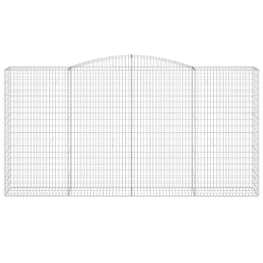 vidaXL Συρματοκιβώτια Τοξωτά 2 τεμ. 400x50x200/220 εκ. Γαλβαν. Ατσάλι
