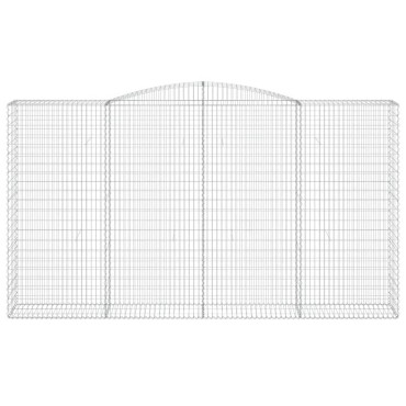 vidaXL Συρματοκιβώτια Τοξωτά 2 τεμ. 400x50x220/240 εκ. Γαλβαν. Ατσάλι