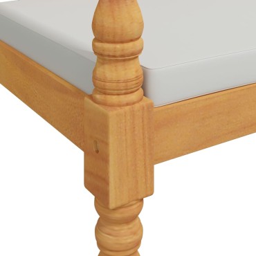 vidaXL Παγκάκι Batavia από Μασίφ Ξύλο Teak με Μαξιλάρι 150x51,5x84cm 1 τεμ.