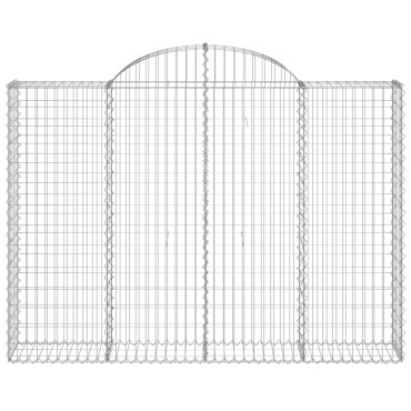 vidaXL Συρματοκιβώτια Τοξωτά 7 τεμ. 200x30x140/160 εκ. Γαλβαν. Ατσάλι