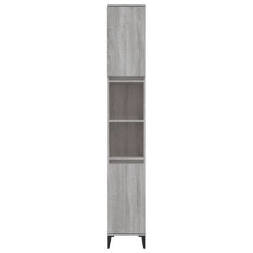 vidaXL Ντουλάπι Μπάνιου Γκρι Sonoma 30x30x190cm Επεξεργασμένο Ξύλο 1 τεμ.