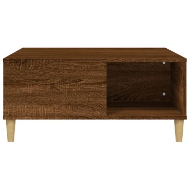 vidaXL Τραπεζάκι Σαλονιού Καφέ Δρυς 80x80x36,5cm Επεξεργασμένο Ξύλο 1 τεμ.