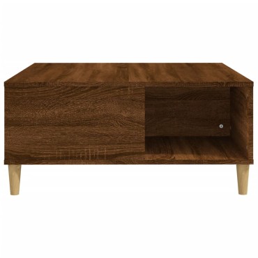 vidaXL Τραπεζάκι Σαλονιού Καφέ Δρυς 80x80x36,5cm Επεξεργασμένο Ξύλο 1 τεμ.