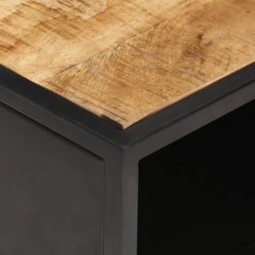 vidaXL Τραπεζάκι Σαλονιού με Σκαλιστή Πόρτα 90x55x36cm Ξύλο Μάνγκο 1 τεμ.