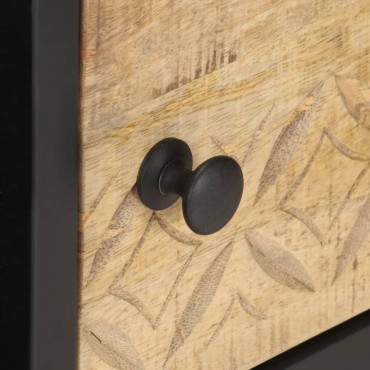 vidaXL Τραπεζάκι Σαλονιού με Σκαλιστή Πόρτα 90x55x36cm Ξύλο Μάνγκο 1 τεμ.