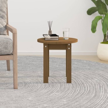 vidaXL Τραπεζάκι Σαλονιού Καφέ Μελί 35x35cm Μασίφ Ξύλο Πεύκου 1 τεμ.