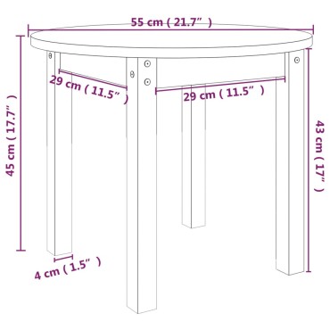 vidaXL Τραπεζάκι Σαλονιού Καφέ Μελί 55x45cm Μασίφ Ξύλο Πεύκου 1 τεμ.
