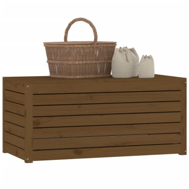vidaXL Μπαούλο Κήπου Μελί Καφέ 101x50,5x46,5cm Μασίφ Ξύλο Πεύκου 1 τεμ.