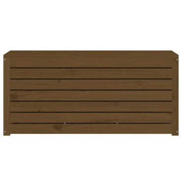 vidaXL Μπαούλο Κήπου Μελί Καφέ 101x50,5x46,5cm Μασίφ Ξύλο Πεύκου 1 τεμ.