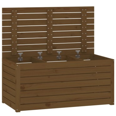 vidaXL Μπαούλο Κήπου Μελί Καφέ 101x50,5x46,5cm Μασίφ Ξύλο Πεύκου 1 τεμ.