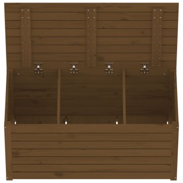 vidaXL Μπαούλο Κήπου Μελί Καφέ 101x50,5x46,5cm Μασίφ Ξύλο Πεύκου 1 τεμ.