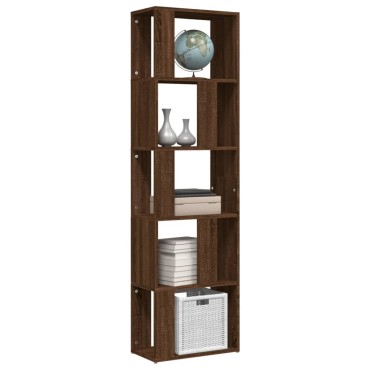 vidaXL Βιβλιοθήκη Καφέ Δρυς 45x24x160cm από Επεξεργασμένο Ξύλο 1 τεμ.