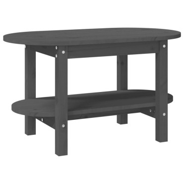 vidaXL Τραπεζάκι Σαλονιού Γκρι 80x45x45cm από Μασίφ Ξύλο Πεύκου 1 τεμ.