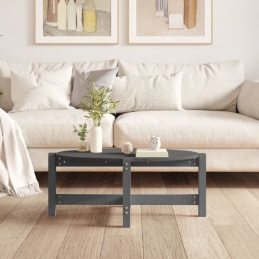 vidaXL Τραπεζάκι Σαλονιού Γκρι 87x48x35cm από Μασίφ Ξύλο Πεύκου 1 τεμ.