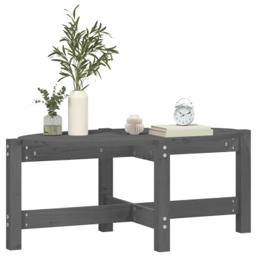 vidaXL Τραπεζάκι Σαλονιού Γκρι 87x48x35cm από Μασίφ Ξύλο Πεύκου 1 τεμ.