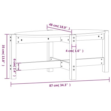vidaXL Τραπεζάκι Σαλονιού Γκρι 87x48x35cm από Μασίφ Ξύλο Πεύκου 1 τεμ.