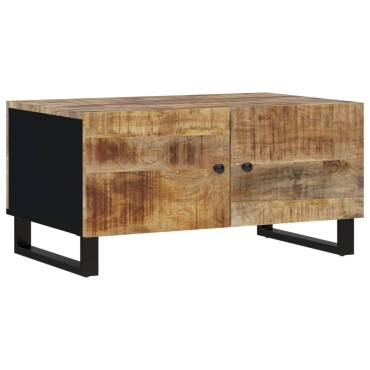 vidaXL Τραπεζάκι Σαλονιού 80x50x40cm Μασίφ Ξύλο Μάνγκο & Επεξ. Ξύλο 1 τεμ.