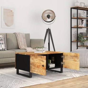 vidaXL Τραπεζάκι Σαλονιού 80x50x40cm Μασίφ Ξύλο Μάνγκο & Επεξ. Ξύλο 1 τεμ.