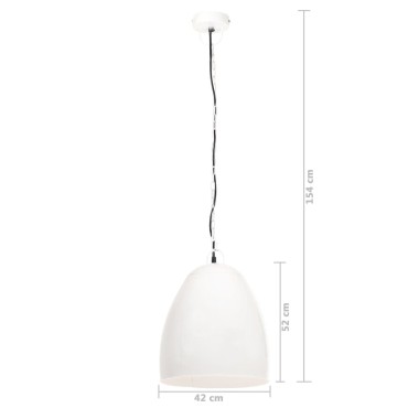 vidaXL Φωτιστικό Industrial Στρογγυλό 25 W Λευκό 42 εκ. Ε27