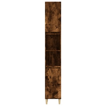 vidaXL Ντουλάπι Μπάνιου Καπνιστή Δρυς 30x30x190cm Επεξεργασμένο Ξύλο 1 τεμ.