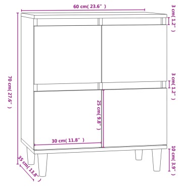 vidaXL Ντουλάπι Γκρι Σκυροδέματος 60x35x70cm Επεξεργασμένο Ξύλο 1 τεμ.