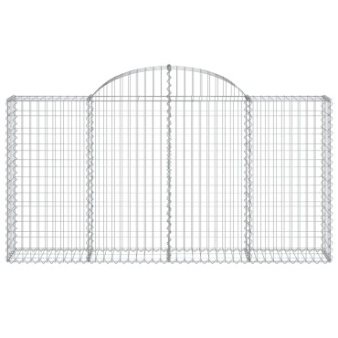 vidaXL Συρματοκιβώτια Τοξωτά 14 τεμ. 200x30x100/120 εκ. Γαλβαν. Ατσάλι