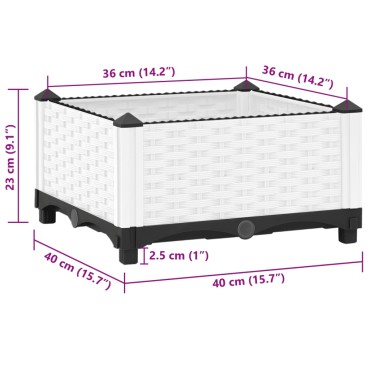 vidaXL Ζαρντινιέρα 40 x 40 x 23 εκ. από Πολυπροπυλένιο