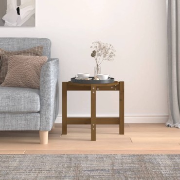 vidaXL Τραπεζάκι Σαλονιού Καφέ Μελί 52,5x45cm Μασίφ Ξύλο Πεύκου 1 τεμ.