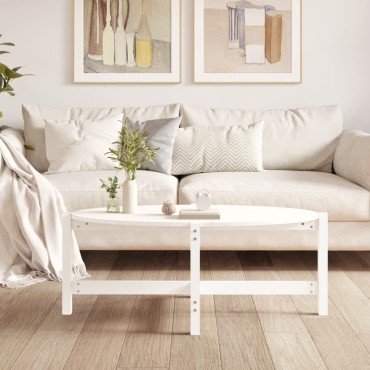 vidaXL Τραπεζάκι Σαλονιού Λευκό 118x63x45cm από Μασίφ Ξύλο Πεύκου 1 τεμ.