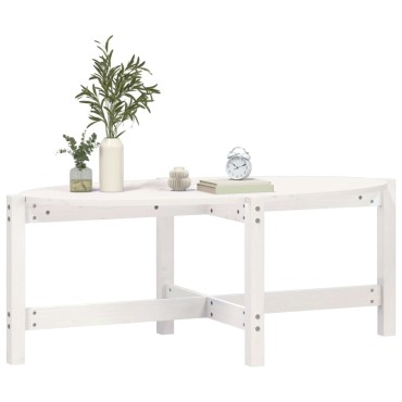 vidaXL Τραπεζάκι Σαλονιού Λευκό 118x63x45cm από Μασίφ Ξύλο Πεύκου 1 τεμ.