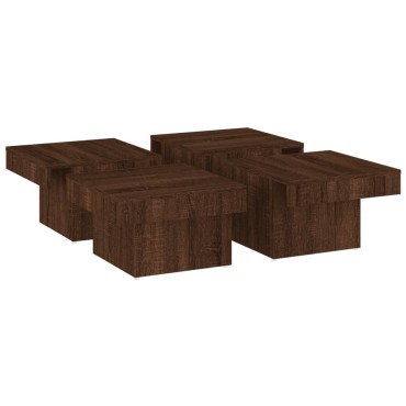 vidaXL Τραπεζάκι Σαλονιού Καφέ Δρυς 90x90x28cm Επεξεργασμένο Ξύλο 1 τεμ.